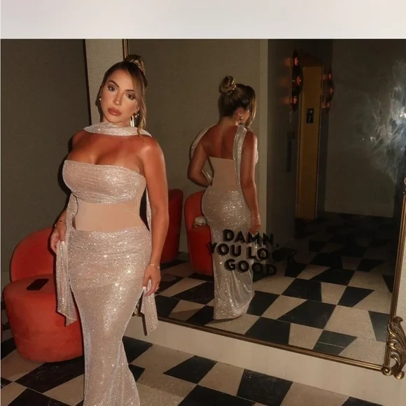 Babyboo Dress Elegant Women's Glittering Evening Dress Size -M - Picture 3 of 6